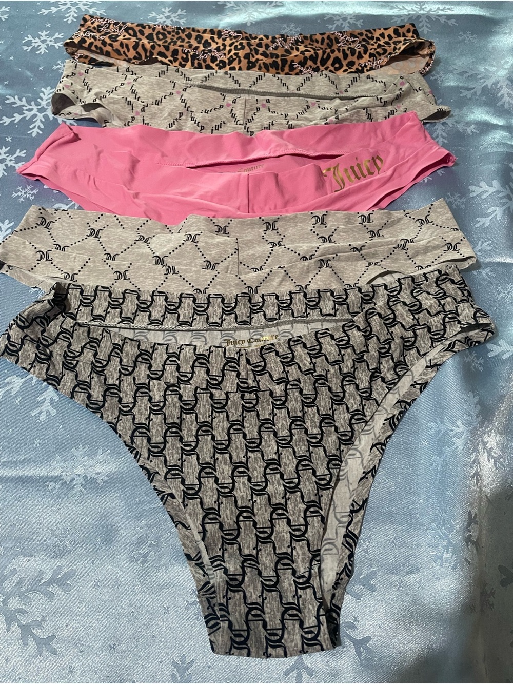 Juicy couture seamless Pink and Animal Print Women's Bikini Panty Set